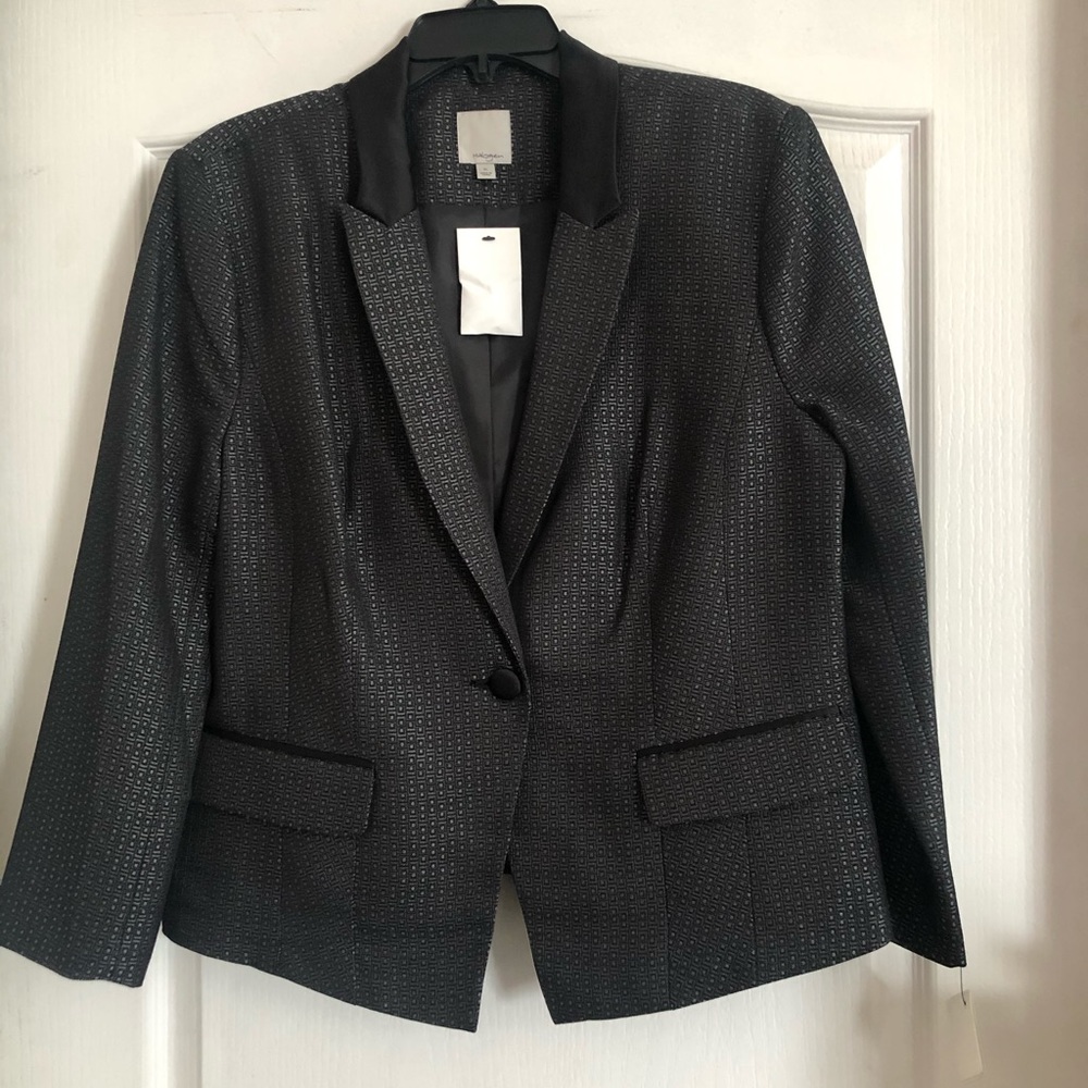 Halogen Jacquard One Button Blazer